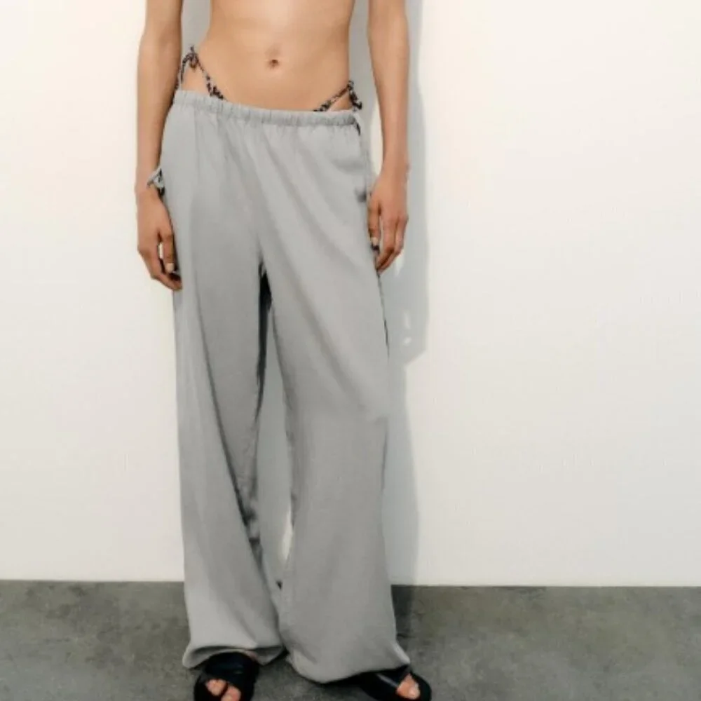 ZARA LINEN BLEND PALAZZO PANTS SIZE XS 1255/416/809
